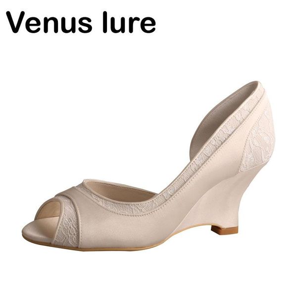 

dress shoes clearance ladies lace ivory bridal wedge peep toe wedding, Black