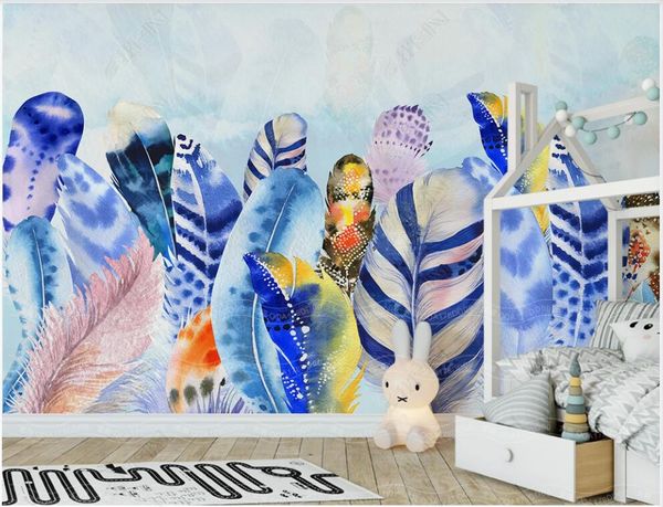 

3d wallpaper custom p mural watercolor hand painted feathers home decor living room wallpaper for walls in rolls bedroom