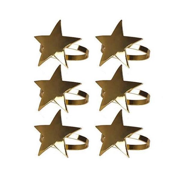 

napkin rings 6 pcs five-pointed star ring, christmas ring suitable for holiday parties, dinners, wedding receptions,etc