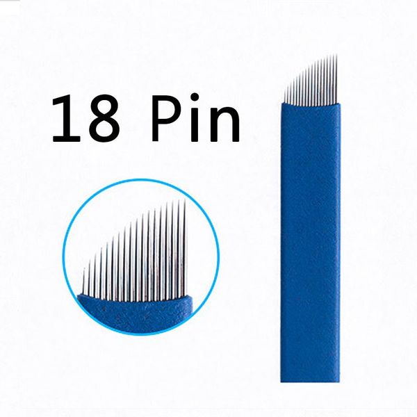 

tattoo needles 50pcs 18pin permanent makeup manual eyebrow needle knife mouth type tool blade technique draw eyebrows 0.18mm