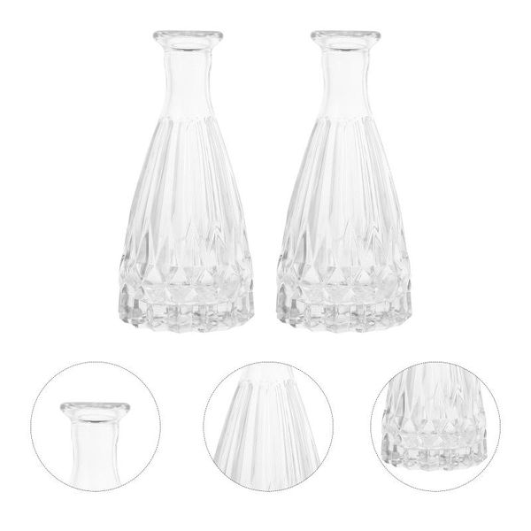 

storage bottles & jars 2pcs retro deskaroma glass adornments (transparent)