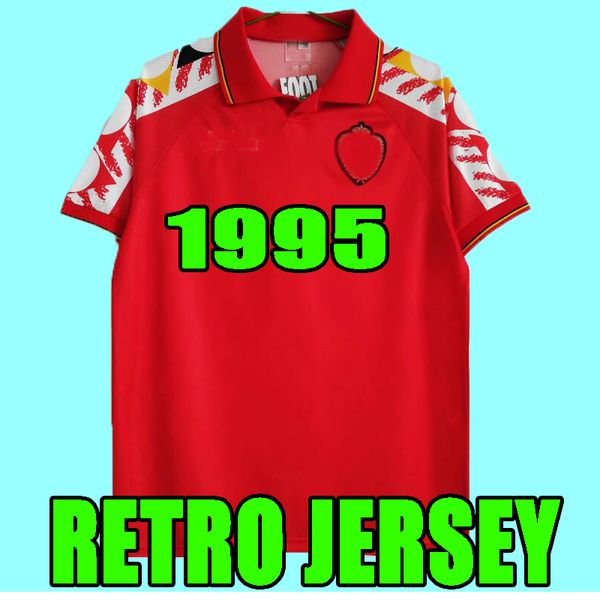 

thailand 1995 belgium retro soccer jerseys red home men 95 classic nostalgia sportswear football jersey national team vintage sports shirt t, Black;yellow