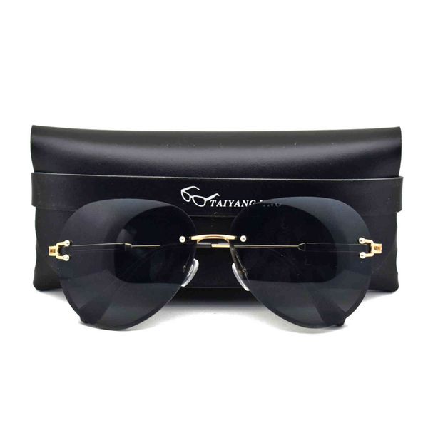 

sunglasseswomens rimless sunglasses, luxury brand, pilot designer, gradient tone, with sheath, White;black