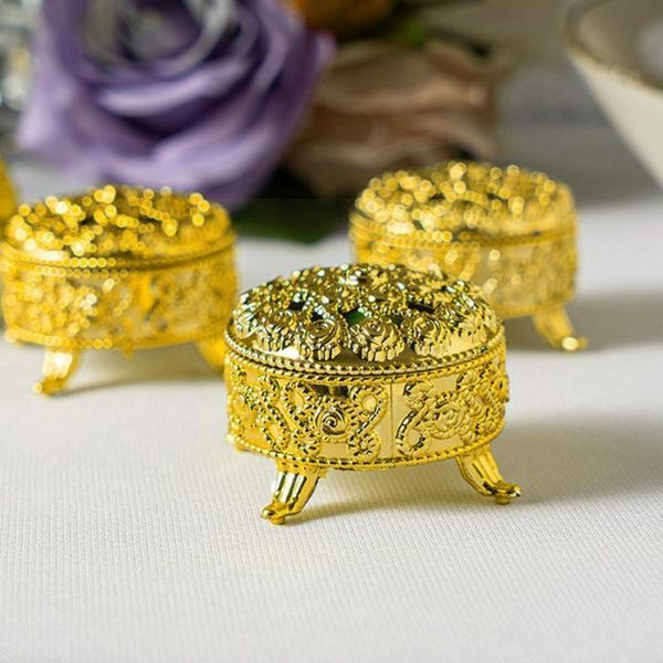 

gift wrap 5pcs gold foil ps plastic hollow candy box silver cake organizer storage for wedding party festival bag decor p2j9