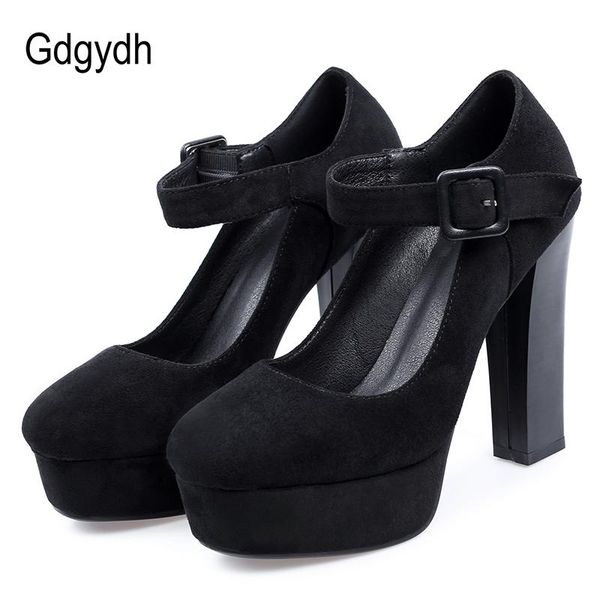 

dress shoes gdgydh gold sequined cloth bride wedding women pumps platform high heels mary janes fashion buckle 2021 spring, Black