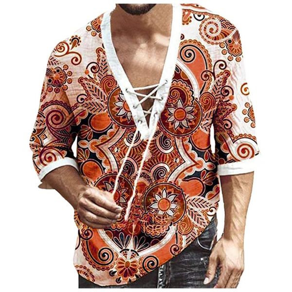 

men's t-shirts summer clothes men t-shirt vintage medieval design linen half sleeves casual sport ethnic printed blouse homme, White;black