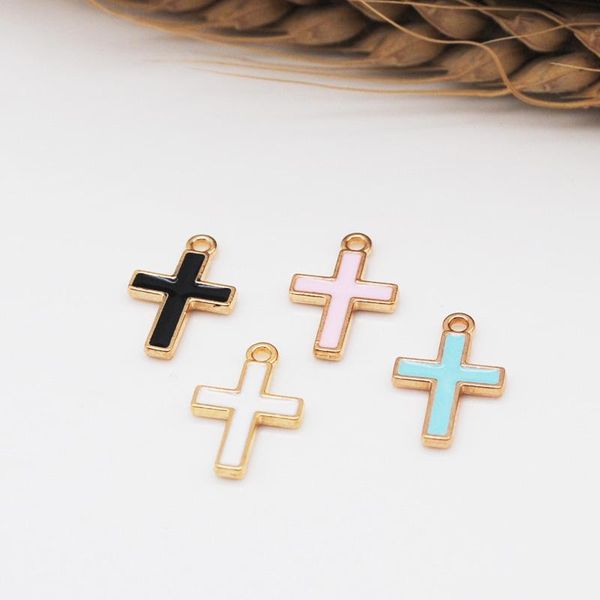 

charms 20pcs/lot 16.5*10.5mm jewelry accessories enamel small cross earrings necklace pendant handmade diy material, Bronze;silver