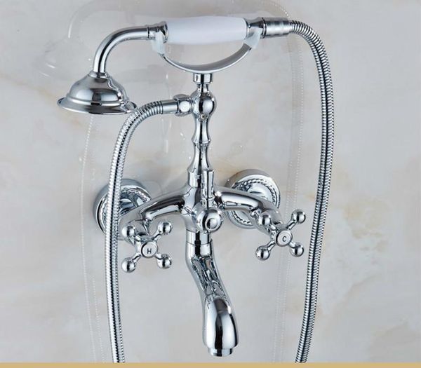 

bathroom shower heads european style luxury brass wall-mounted telephone handle antique crystal hardware bathtub faucet