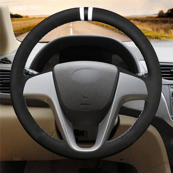 

steering wheel covers diy anti-slip wear-resistant cover for solaris i20 accent verna 2008-2021 car interior decoration