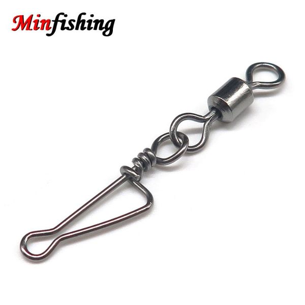 

fishing hooks minfishing 50pcs/lot connector ms+ydl swivel with coastlock snap lure accessories