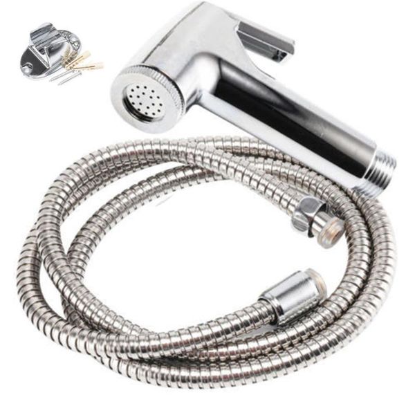 

bidet spray chrome hygienic toilet shower head hose set muslim bath accessory