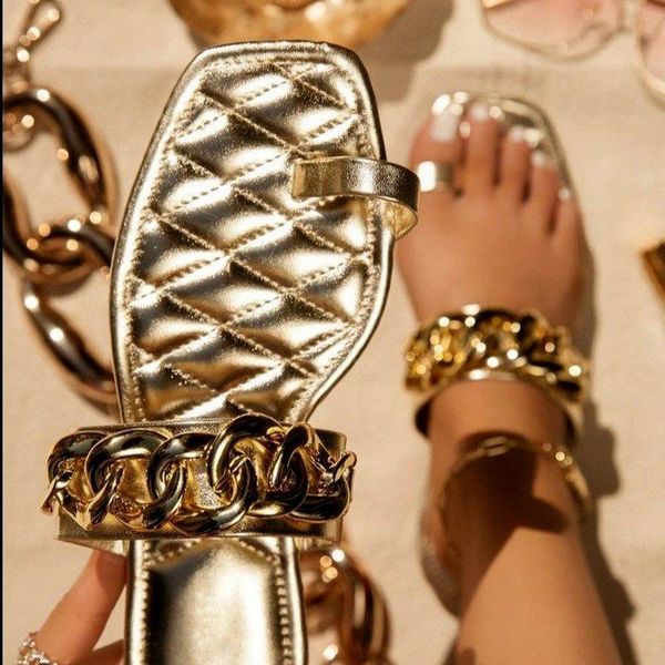 

slippers metal women's shoes roman summer flat sandals flip flops outdoor fashion solid color open toe casual flip-flops, Black