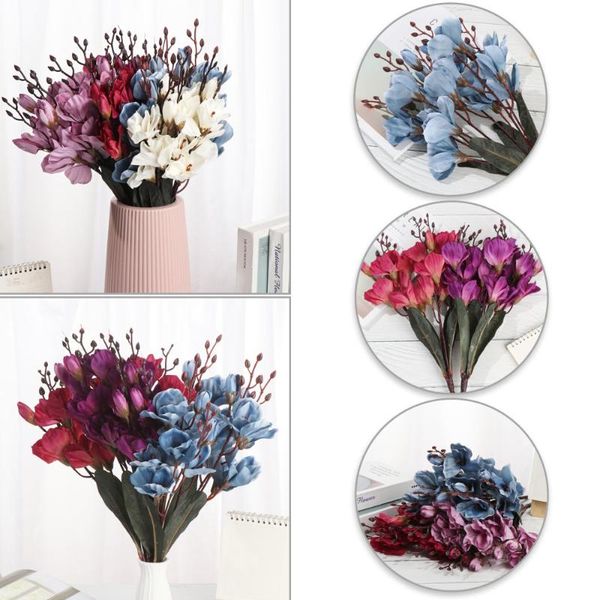

branches artificial flower silk floral bride bouquet faux magnolia deskornament party supply pography props home decor decorative flower