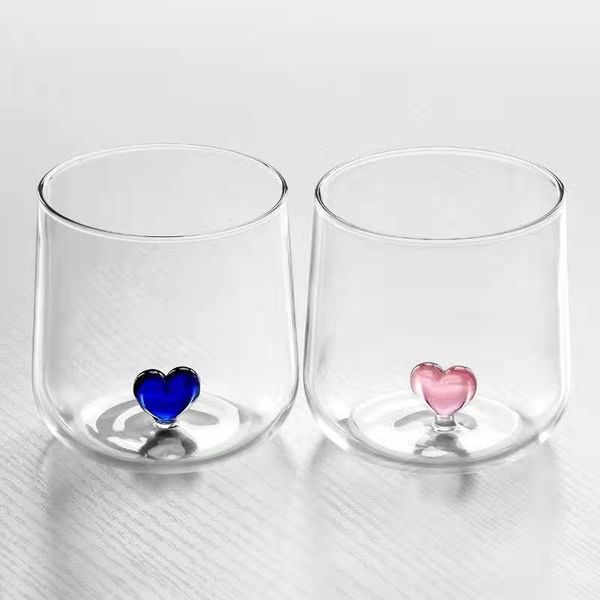 

mugs heart love shaped glass mug creative couple cup 3d milk juice tea lady valentine's day christmas gift for friend