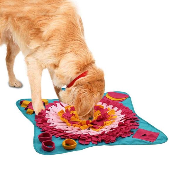 

pet dog sniffing mat find interactive play toys for relieve stress puzzle feeding pad training blanket kennels & pens