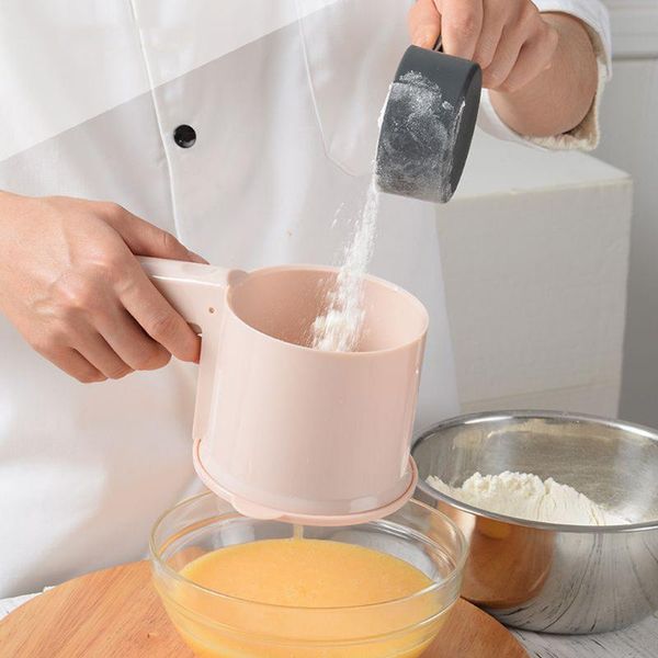 

stainless steel handheld mesh oil strainer manual flour powder icing sugar sifter baking cake tool pastry accessories & tools