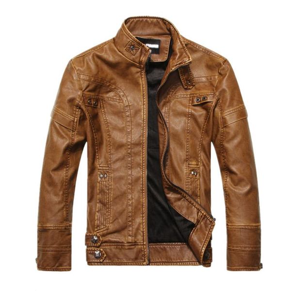 

men's fur & faux 2021 men coats fashion retro leather jacket classic design pu male winter bomber outerwear jackets, Black