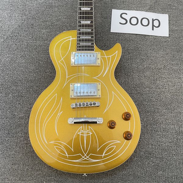 

rosewood fingerboard electric guitar, gold solid mahogany body electric guitar