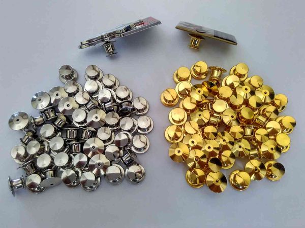 

gold&silver for military police club jewelry hatbrass lapel locking pin keepers backs savers holders locks no tools required clutch clasp