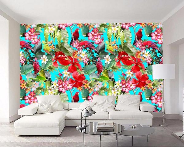 

wallpapers cjsir custom po wallpaper europe and the united states retro tropical plants banana leaf flower oil painting wall