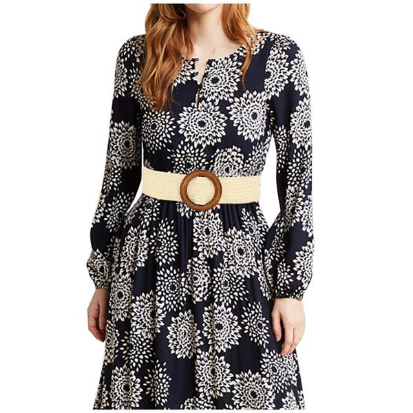 

belts 2021 women's beach bohemia elastic belt girdle wooden buckle braided dress decor women korean fashion waist d4, Black;brown