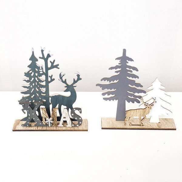 

christmas decorations elk /snowflakes wooden pendants xmas table ornaments home decor1