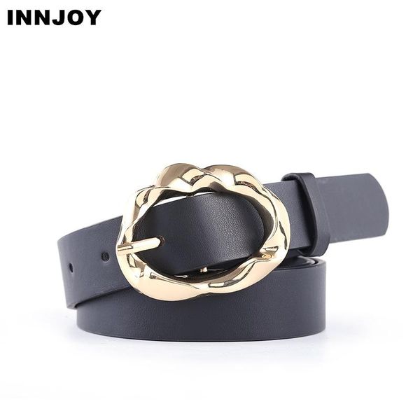 

belts fashion women pu leather female gold metal pin buckle waist belt ladies leisure dress jeans wild waistband, Black;brown