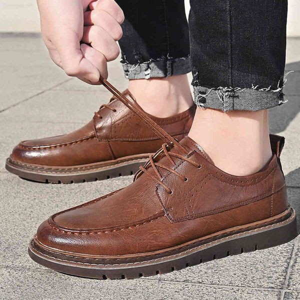 

men's shoes spring 202 block carved leather fashion breathable busins drs wedding, Black