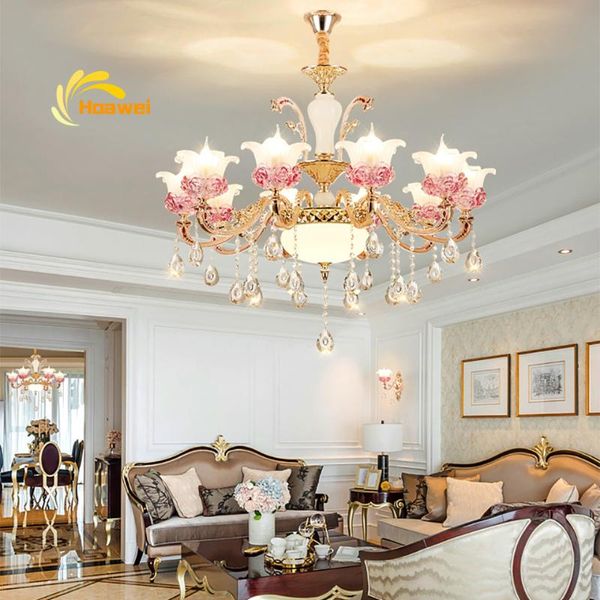 

modern luxury crystal chandelier glass lampshade flower decor lamps bedroom kitchen living room restaurant ceiling chandeliers