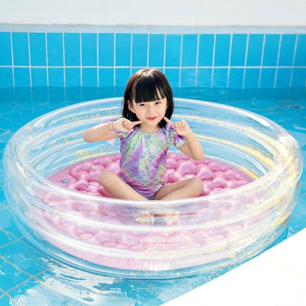 

pool & accessories summer inflatable sequin childrens large pink girl round swimming floating air cushion bathtub outdoors sport play toy