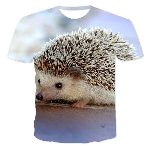 

men's t-shirts fashion casual hedgehog t-shirt short sleeve 3d full printed shirt cute pattern round neck, White;black