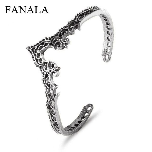 

cuff hollow-out jewelry trendy concise pattern 2021 bracelet. accessories exaggerated arrival lace vintage alloy charm, White