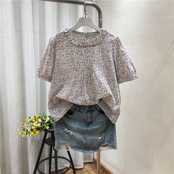 

women's t-shirt lamtrip unique retro rustic flowers print short sleeve cotton art tee women 2021 summer c3w2, White