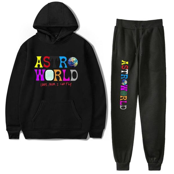 

men's tracksuits rap travis scotwo-piece suit and women's fashion jacket pants two-piece winter plus cashmere leisure sports, Gray