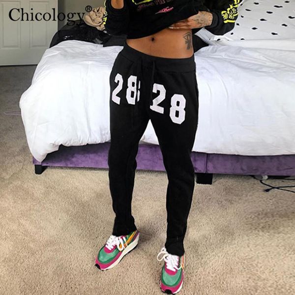 

women's pants & capris chicology exlong joggers sweart y2k fashion streetwear high wait pocket trousers women 2021 winter fall loose cl, Black;white