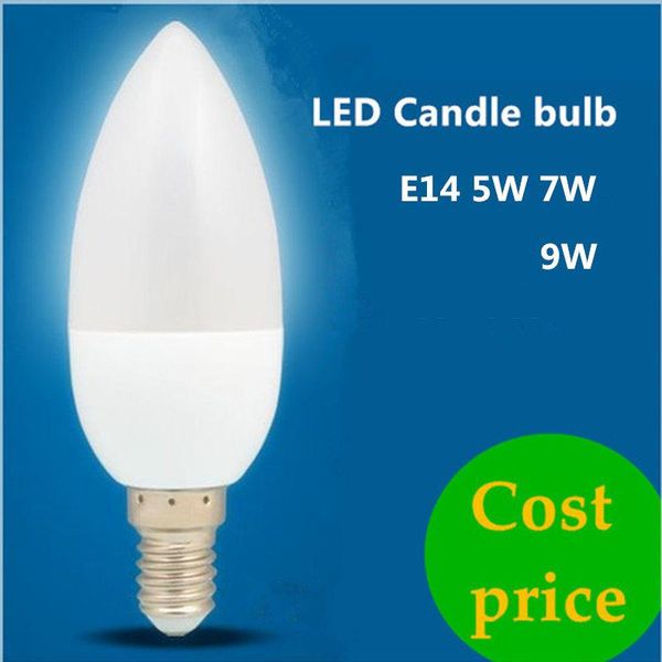 

bulbs 10x led candle bulb e14 5w 7w 9w 220v save energy spotlight warm/cool white chandlier crystal lamp ampoule bombillas home light