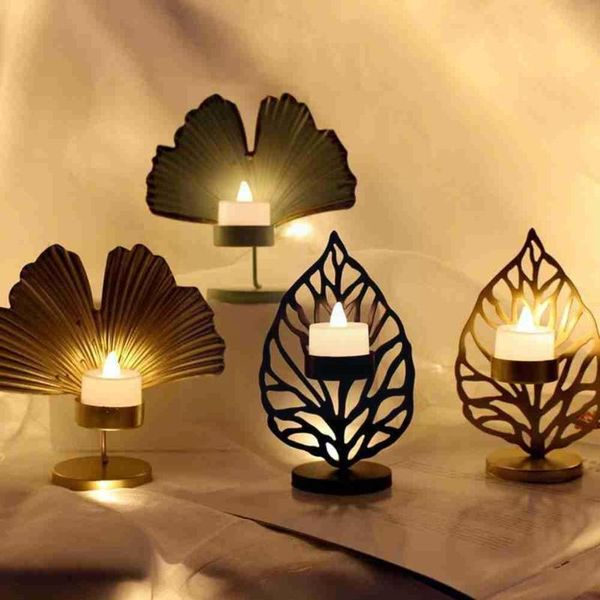

candle holders 1pcs leaf shape nordic style iron holder deskcrafts candlestick art decoration ornaments t5d8