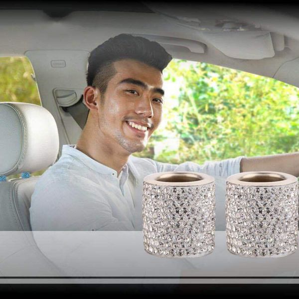 

interior decorations 2x crystal diamond car headrest head rest collars rings decors