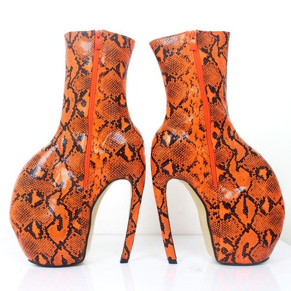 

boots 2021 strange style designer 18cm/ inch super high heel calf shoes, Black