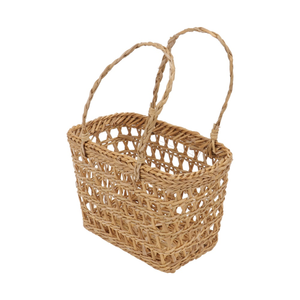 

storage baskets 2pcs exquisite straw woven basket flower for decor (khaki)