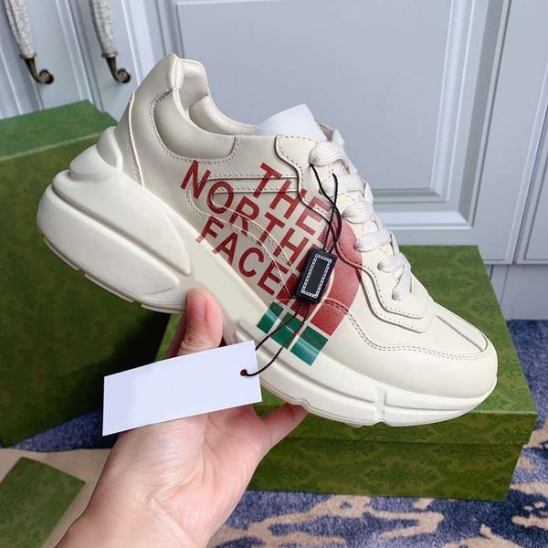 

designer rhyton sneakers shoe men women trainers vintage luxury chaussures ladies sport casual shoes designers runner sneaker with box, Black