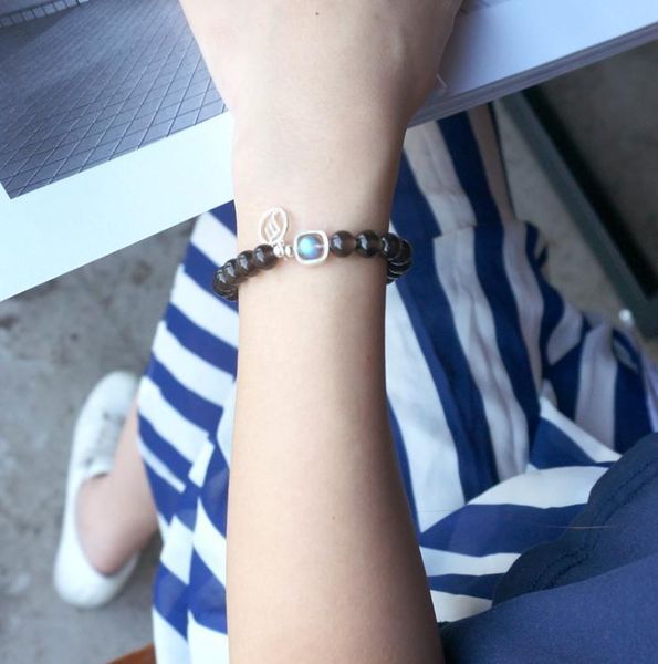 

link, chain s925 silver natural obsidian constellation bracelet honeymoon, Black