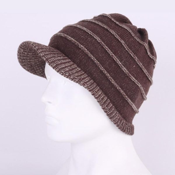 

berets simple woman hat acrylic fibres comfortable cap solid color casual winter lady knitted striped thickened caps, Blue;gray
