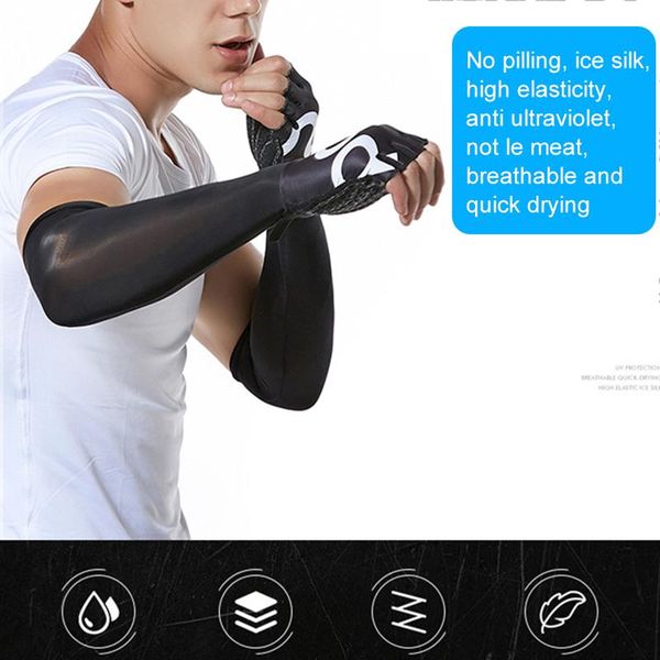 

cycling gloves 1 pair uv protection arm sleeves women summer ice cool cover for running fishing climbing driving b2cshop, Black