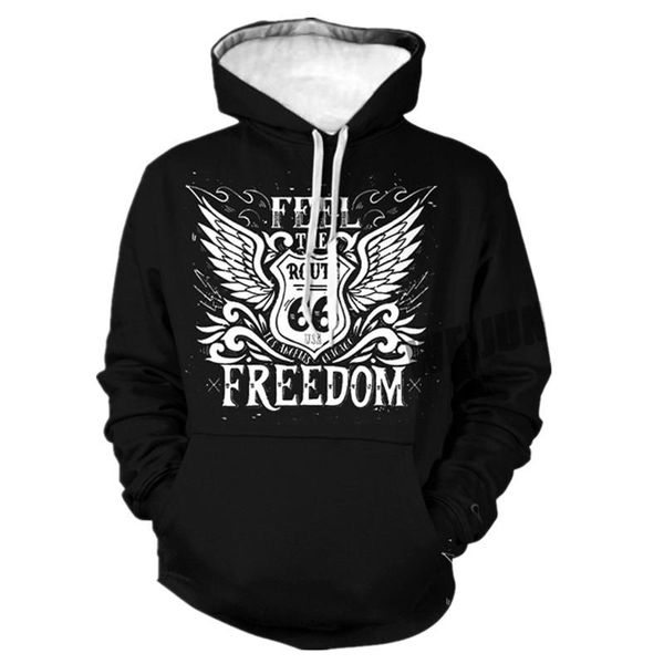 

men's hoodies & sweatshirts 3d printed hooded sweatshirt america 66 letters streetwear male plus size clothing xxs-6xl, Black