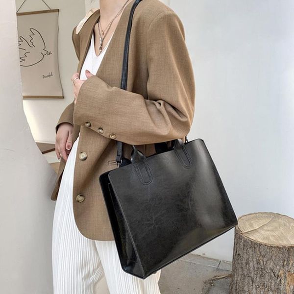 

evening bags vintage solid women handbags pu leather casual female shoulder trunk tote luxury ladies messenger