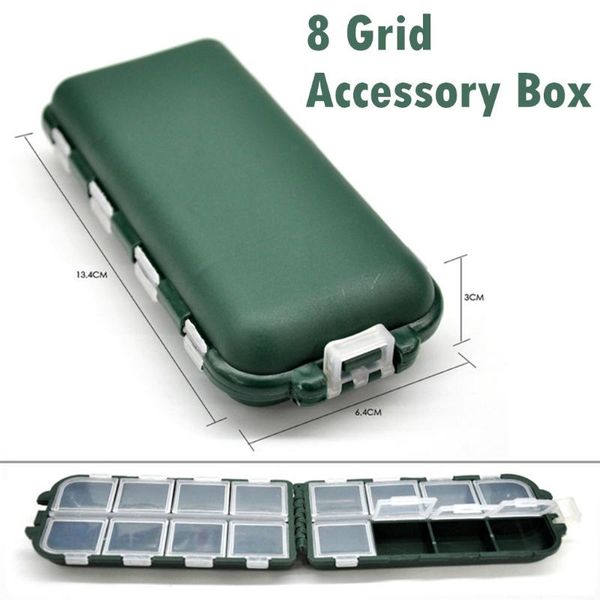 

fishing accessories portable gear box bait hook storage small 8 grid for storing swivels hooks lure durable