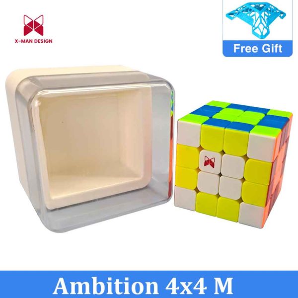 

qiyi xmd ambition 4x4 m speed cube x-man design 4x4x4 magnetic cube professional qiyi cubos magico puzzle toys for children