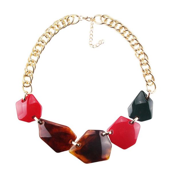 

chokers sleepylady trendy acrylic choker necklace women gold chain statement necklaces pendants collier collar ketting kolye jewelry, Golden;silver