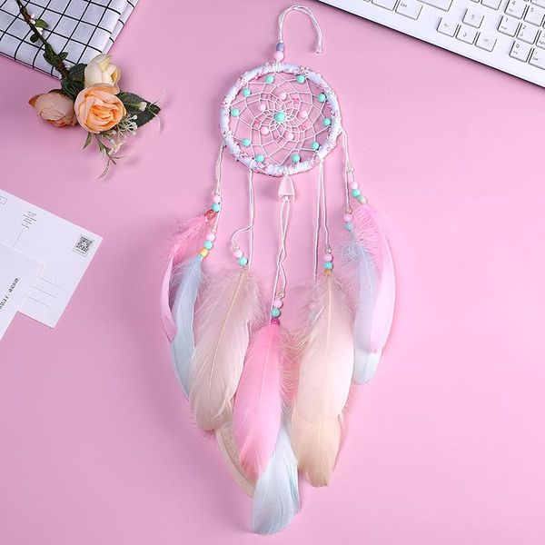 

decorative objects & figurines 1pc colorful handmade dreamcatchers bohemia beads dream catcher 55cm large wind chimes feathers pendant car h